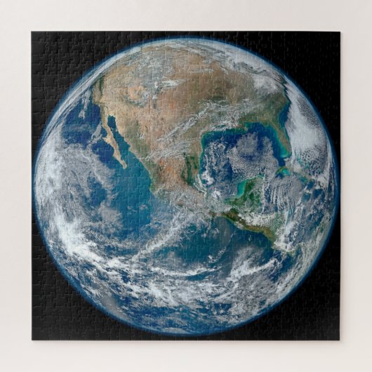 北アメリカとメキシコを示す完全な地球。 ジグソーパズル (縦)