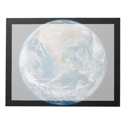 北アメリカとメキシコを示す完全な地球。 ノートパッド (正面)