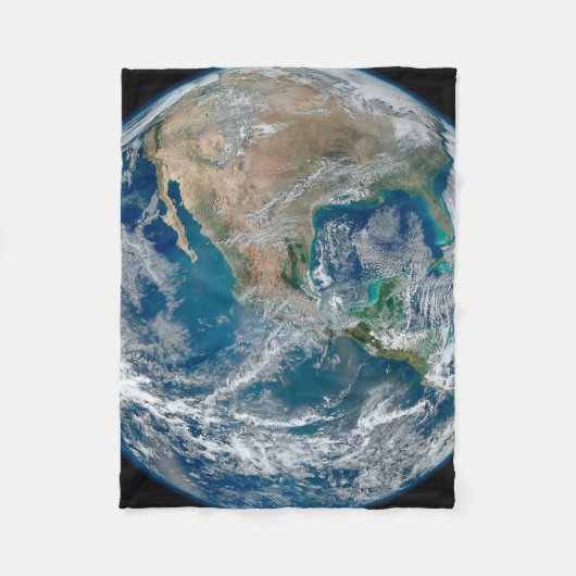 北アメリカとメキシコを示す完全な地球。 フリースブランケット (正面)