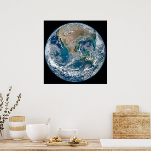 北アメリカとメキシコを示す完全な地球。 ポスター (キッチン)