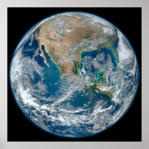 北アメリカとメキシコを示す完全な地球。 ポスター