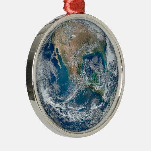 北アメリカとメキシコを示す完全な地球。 メタルオーナメント (右)