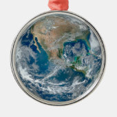 北アメリカとメキシコを示す完全な地球。 メタルオーナメント (正面)