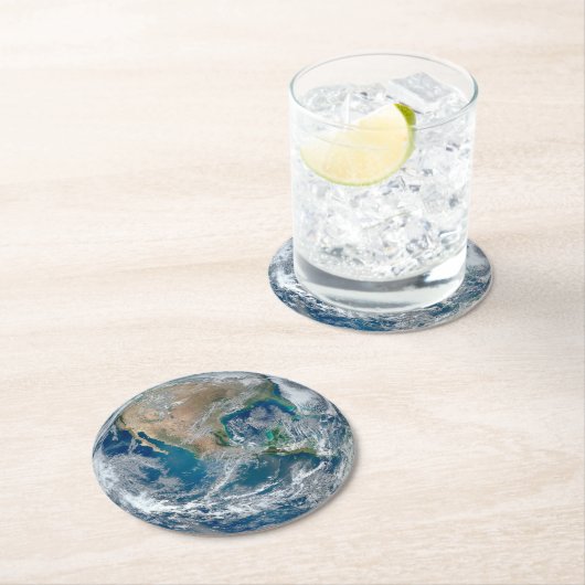 北アメリカとメキシコを示す完全な地球。 ラウンドペーパーコースター (インサイチュ)