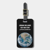 北アメリカとメキシコを示す完全な地球。 ラゲッジタグ (正面縦)