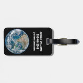 北アメリカとメキシコを示す完全な地球。 ラゲッジタグ (裏面横)