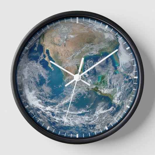 北アメリカとメキシコを示す完全な地球。 壁時計 (正面)