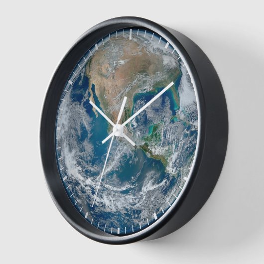 北アメリカとメキシコを示す完全な地球。 壁時計 (傾斜)