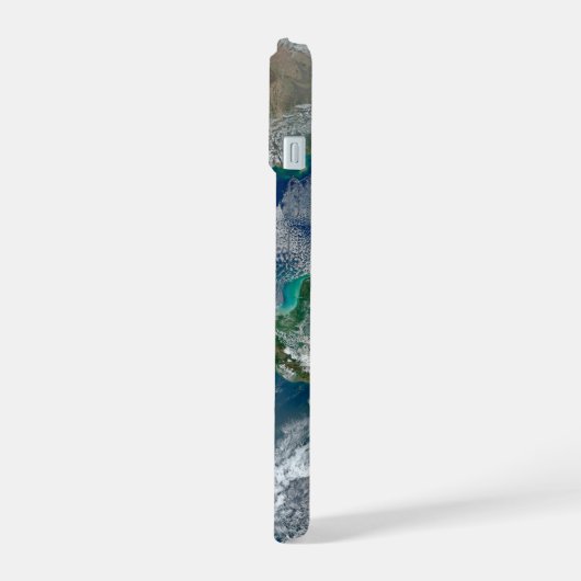 北アメリカとメキシコを示す完全な地球。 iPhone 15ケース (左側面)