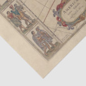 北アメリカと南アメリカの初期歴史地図 薄葉紙 (詳細)