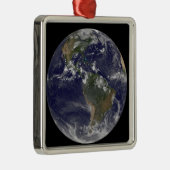 北アメリカと南アメリカを示す全地球2 メタルオーナメント (右)
