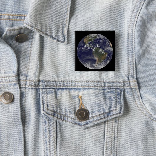 北アメリカと南アメリカを示す全地球2 缶バッジ (インサイチュ)