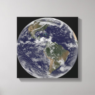北アメリカと南アメリカを示す全地球3 キャンバスプリント