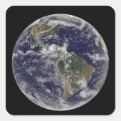 北アメリカと南アメリカを示す全地球3 スクエアシール (正面)