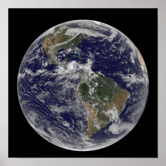 北アメリカと南アメリカを示す全地球3 ポスター (正面)