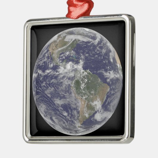 北アメリカと南アメリカを示す全地球3 メタルオーナメント (左)