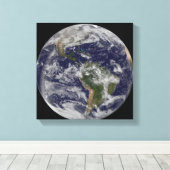 北アメリカと南アメリカを示す全地球4 キャンバスプリント (インサイチュ (ウッドフロア))