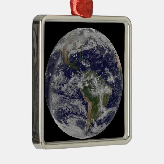 北アメリカと南アメリカを示す全地球4 メタルオーナメント (右)