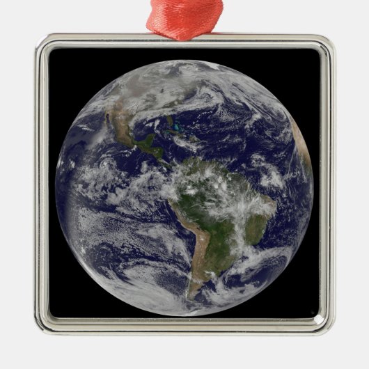 北アメリカと南アメリカを示す全地球4 メタルオーナメント (正面)