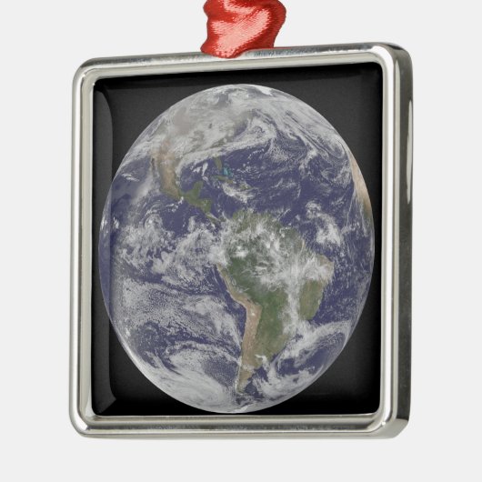 北アメリカと南アメリカを示す全地球4 メタルオーナメント (左)