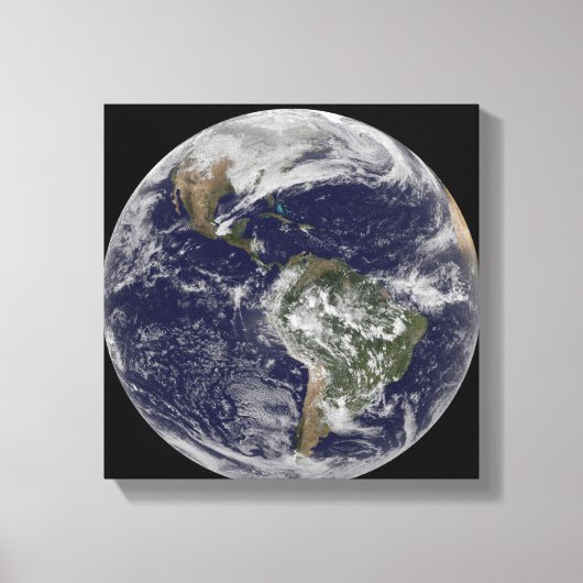北アメリカと南アメリカを示す全地球6 キャンバスプリント (正面)