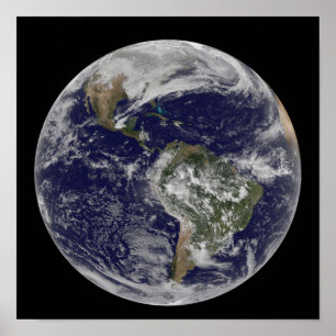 北アメリカと南アメリカを示す全地球6 ポスター