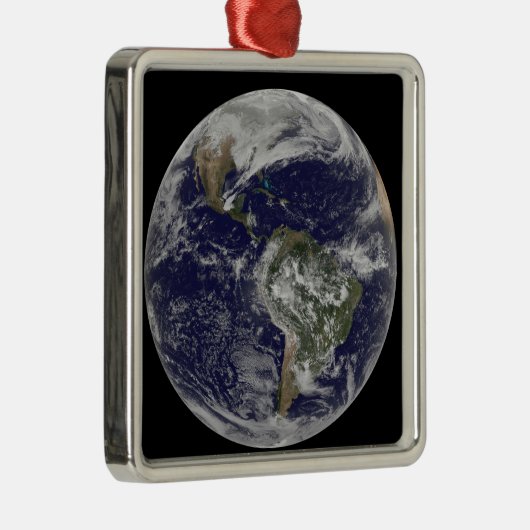北アメリカと南アメリカを示す全地球6 メタルオーナメント (右)