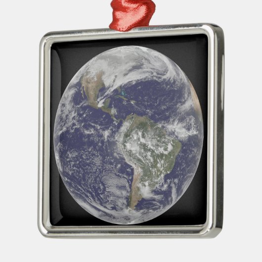 北アメリカと南アメリカを示す全地球6 メタルオーナメント (左)
