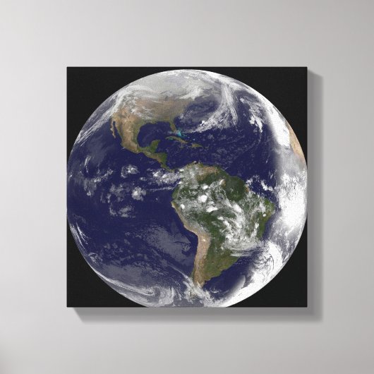 北アメリカと南アメリカを示す全地球7 キャンバスプリント (正面)