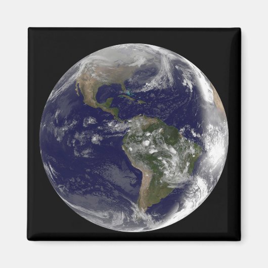 北アメリカと南アメリカを示す全地球7 マグネット (正面)