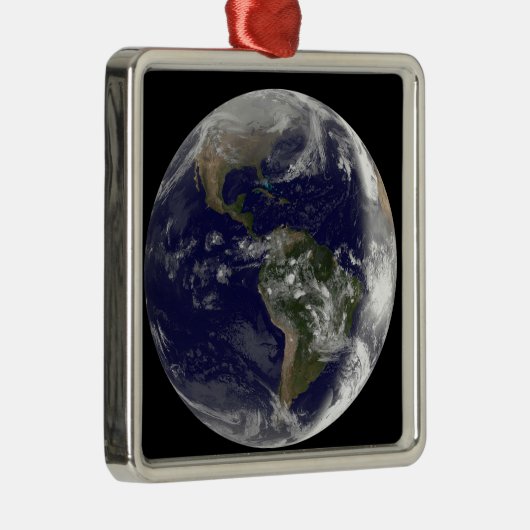 北アメリカと南アメリカを示す全地球7 メタルオーナメント (右)