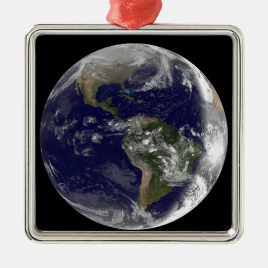 北アメリカと南アメリカを示す全地球7 メタルオーナメント (正面)