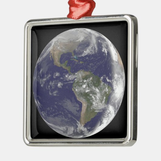北アメリカと南アメリカを示す全地球7 メタルオーナメント (左)