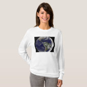 北アメリカと南アメリカを示す全地球7 Tシャツ (正面フル)