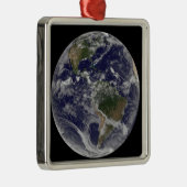 北アメリカと南アメリカを示す全地球 メタルオーナメント (右)