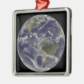 北アメリカと南アメリカを示す全地球 メタルオーナメント (左)