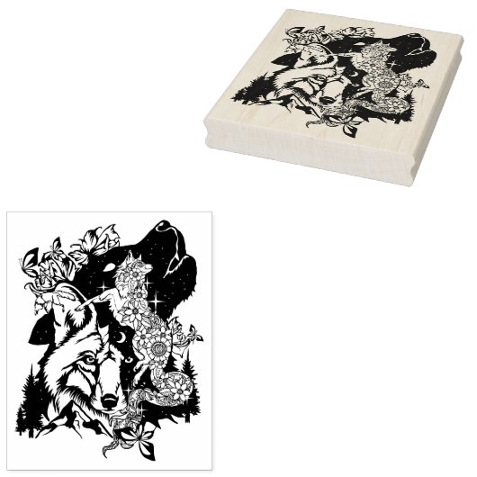 北アメリカのコヨーテアートカラーリングページ ラバースタンプ (押印)