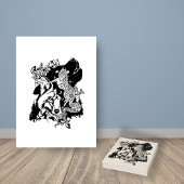 北アメリカのコヨーテアートカラーリングページ ラバースタンプ