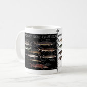 北アメリカのチョウザメポスターマグ コーヒーマグカップ (正面左)