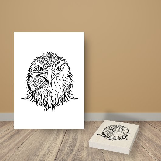 北アメリカのハゲ・イーグルのアートカラーリングページ ラバースタンプ