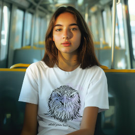 北アメリカのハゲ・イーグル・アート |紫（青） Tシャツ