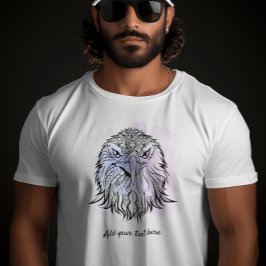 北アメリカのハゲ・イーグル・アート |青い紫ユニセックス Tシャツ