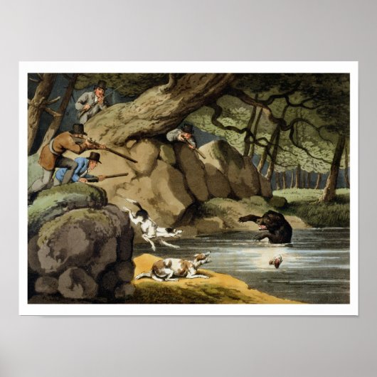 北アメリカのベア狩り、マシュー・ドゥボウによる彫刻 ポスター (正面)