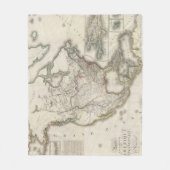 北アメリカの刻まれた地図 フリースブランケット (正面)