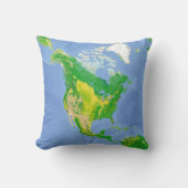 北アメリカの土地利用地図の枕 クッション (正面)