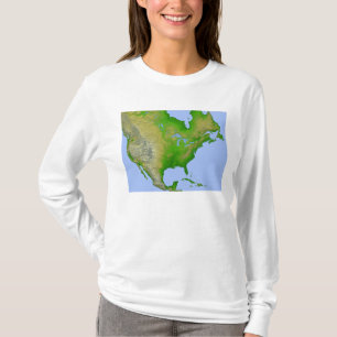 北アメリカの地勢眺め Tシャツ