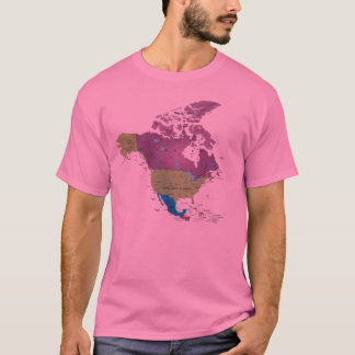 北アメリカの地図のTシャツ Tシャツ