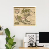 北アメリカの地図アレクシス・ヒューバート・ジャイルロ1694 ポスター (ホームオフィス)