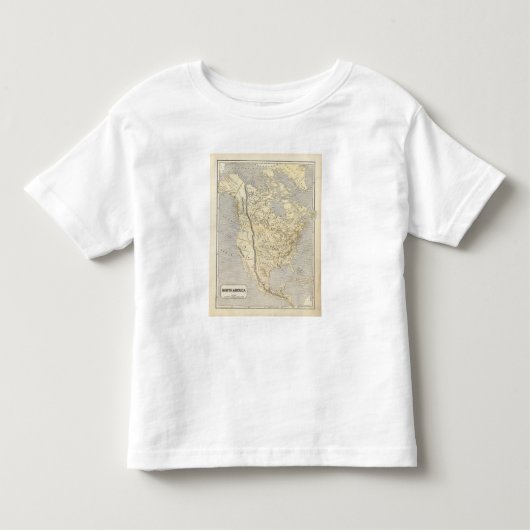 北アメリカの地図書の地図2 トドラーTシャツ (正面)
