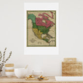 北アメリカの地図1826年 ポスター (キッチン)